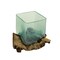 Teak Driftwood Glass Square Vase/Bowl - 8" High - Nature-Inspired Decor